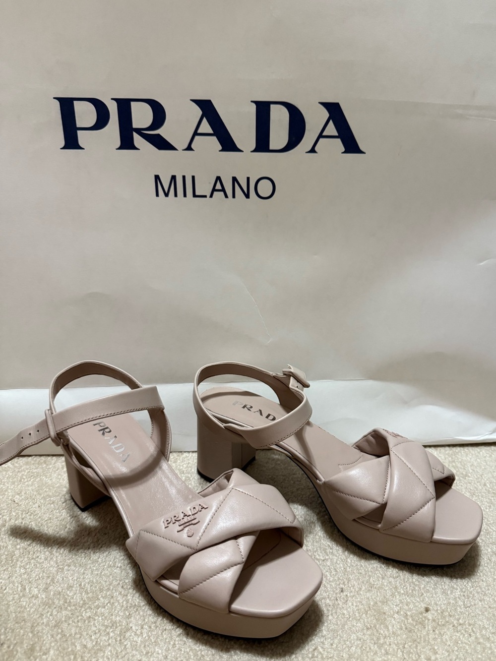 Prada Napa Quilted Platforms